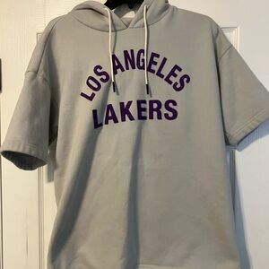 Los Angeles Lakers Super Soft Fleece Short Sleeve Pullover Hoodie Size M